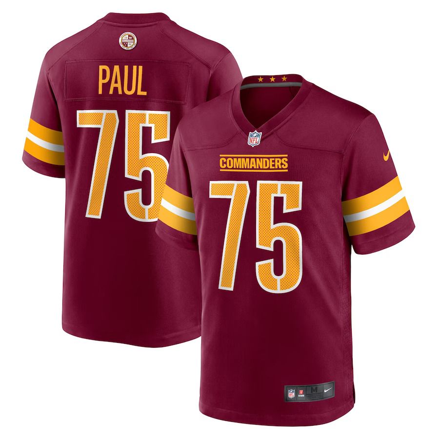 Men Washington Commanders 75 Chris Paul Nike Burgundy Player Game NFL Jersey